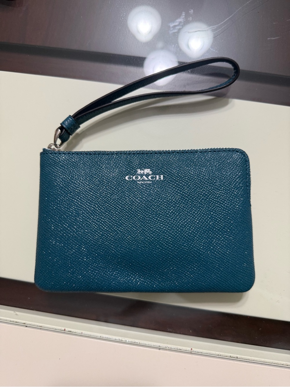 Coach Teal Zip Wristlet